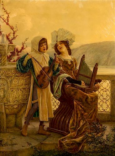 * Cesare Saccaggi, (Italian, 1868-1934), The Duet