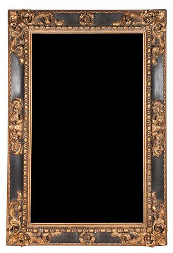* A Victorian Giltwood Part Ebonized Pier Mirror 64 x 42 inches.