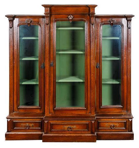 * A Victorian Mahogany Bookcase Height 65 1/4 x width 60 x depth 16 inches.