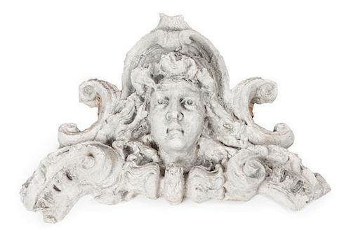 * A Victorian Cast Stone Architectural Fragment Width 29 inches.