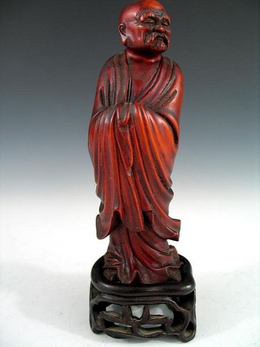 Chinese Carved Hard Wood Luohan