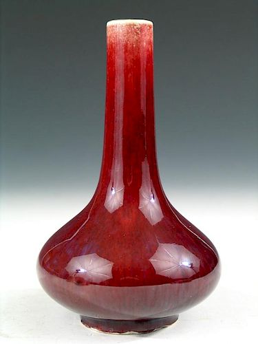 Chinese Ox Blood Porcelain Vase, Kangxi Mark, 19th Century.