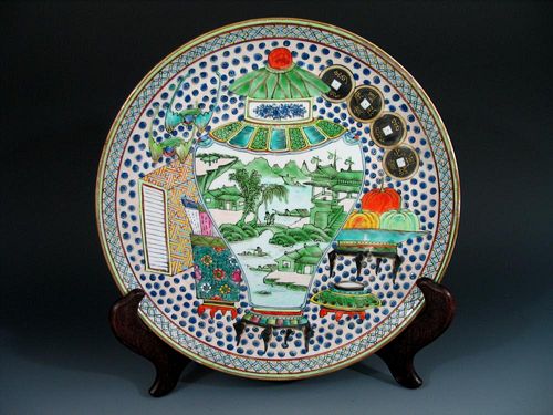 Antique Chinese Export Porcelain Famille Rose Plate,