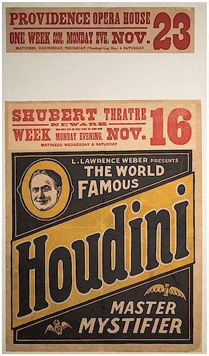 Houdini, Harry (Ehrich Weisz). Houdini Presents His Own Original Invention. The Greatest Sensational Mystery Ever Attempted In This or Any Other Age.
