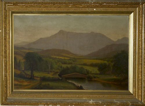 Charles Louis Heyde (Vermont 1822-1892) Mount Mansfield in Summer from Underhill VT- o/c 20 x 34"
