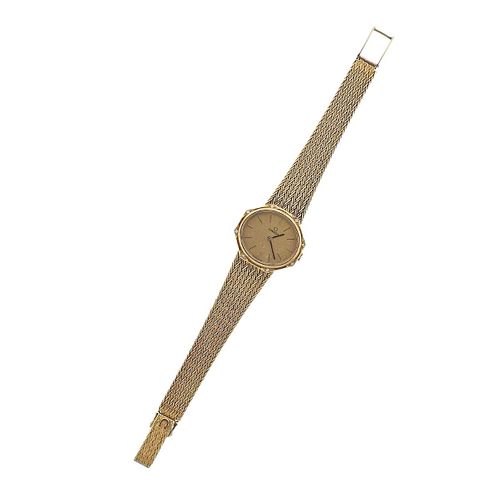 Vintage Omega 14k Gold Diamond Quartz Ladies Wristwatch