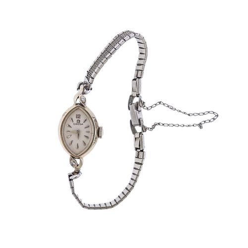 Omega 14k Gold Diamond Ladies Wristwatch