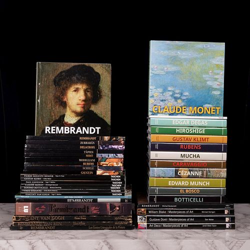 Libros sobre Pintores Europeos, Rembrandt, Van Gogh, Cézanne, Gauguin, Monet, Renoir, Caravaggio. Piezas: 39.