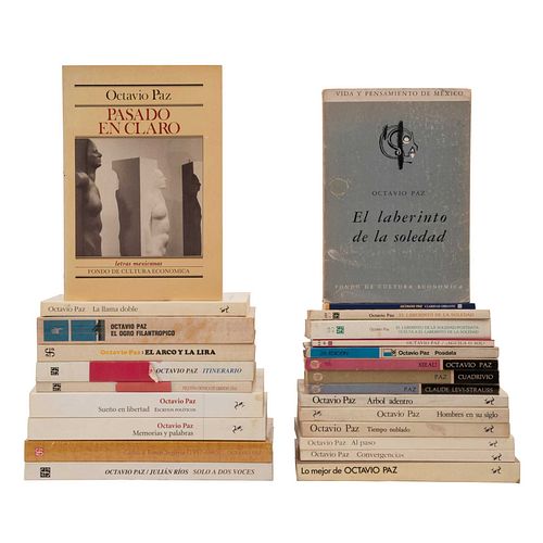 Libros escritos por Octavio Paz editados por Siglo XXI, Fondo de Cultura Económica, Joaquín Mortiz y Six Barral. Piezas: 25.