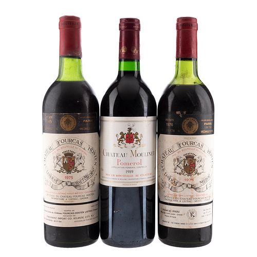Lote de Vinos Tintos de Francia. Château Fourcas Hosten. En presentaciones de 750 ml. Total de piezas: 3.