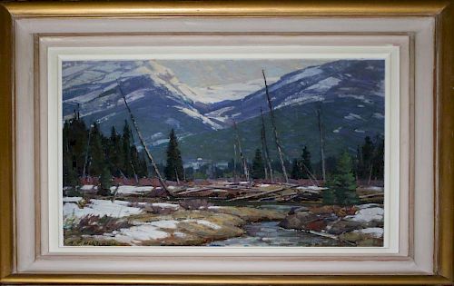 Aldro Hibbard (American 1886-1972) Canadian Rockies signed lower right 14 x 18" from a suite of pain
