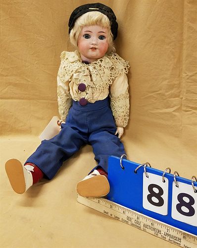 BISQUE HEAD DOLL SIMON HALBIG, JOINTED COMPO BODY 22"