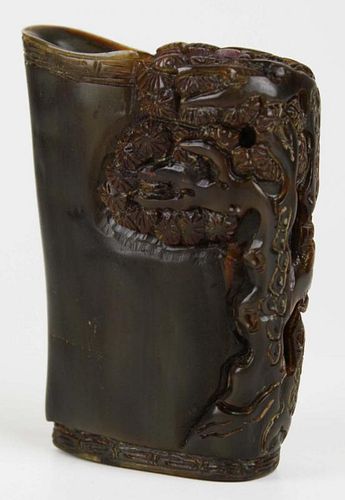 19th c Chinese rhinoceros horn libation cup, formerly the property of Soong Mei-Ling ( Madame Chiang