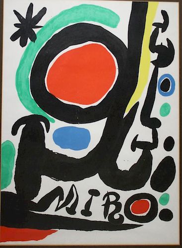Joan Miro (Spanish 1893-1983) Abstract lithograph signed in plate 24 x 20"
