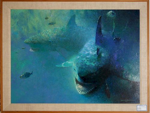 George Luther Schelling (American1938-) The Great White- Acrylic on panel signed and dated lower rig