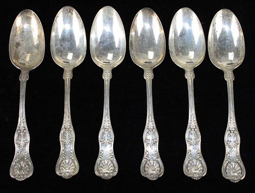 Dominick & Haff "King" pattern serving spoons, marked "Baily Banks & Biddle Sterling". 14.1 troy oz.