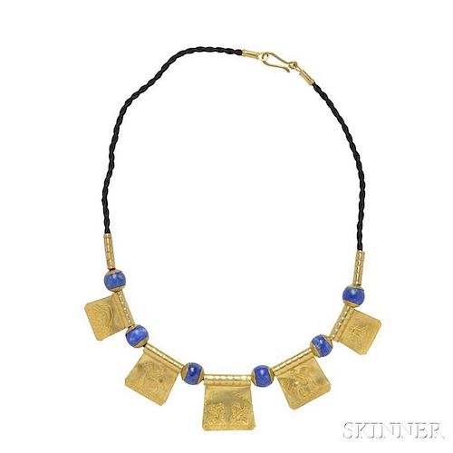 Gold and Sodalite Necklace