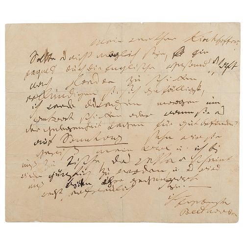 Ludwig van Beethoven Autograph Letter Signed