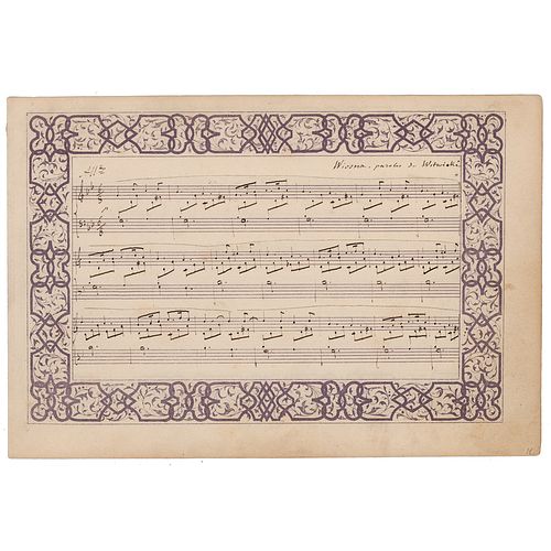 Frederic Chopin Autograph Musical Quotation Signed