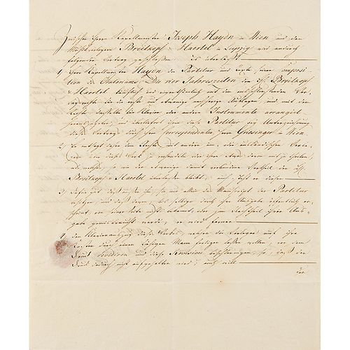 Franz Joseph Haydn Document Signed