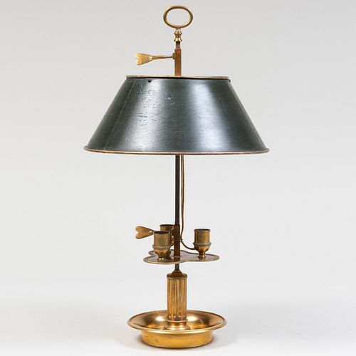 French Ormolu and TÃ´le Peinte Three-Light Bouillotte Lamp