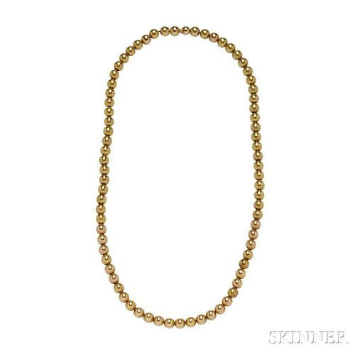 Antique 14kt Gold Bead Necklace