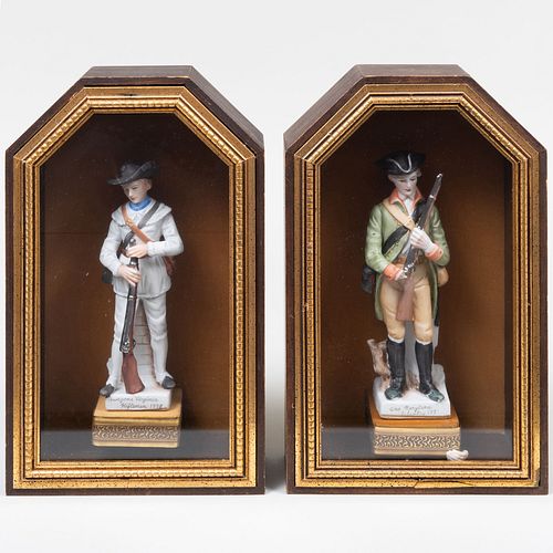 Pair of Continental Porcelain Figures of Soldiers