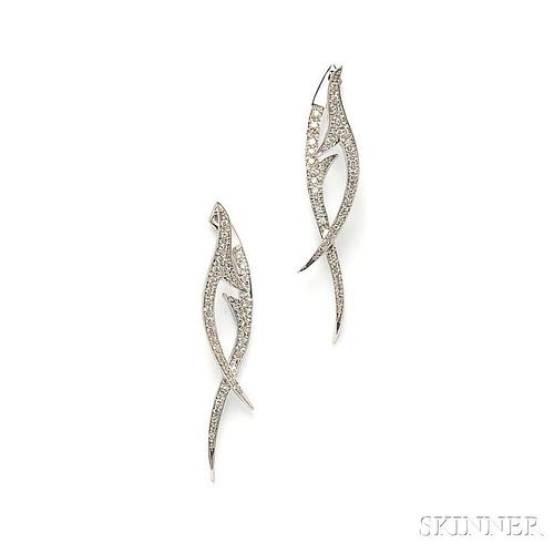 18kt Gold and Diamond "Thorn Noir" Earrings, Stephen Webster