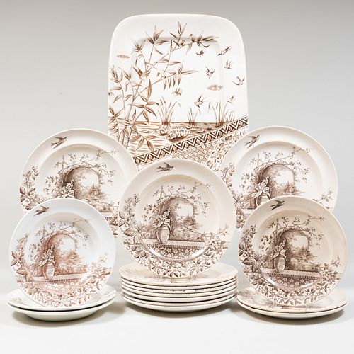 Group of Aesthetic Hill Pottery Transferware