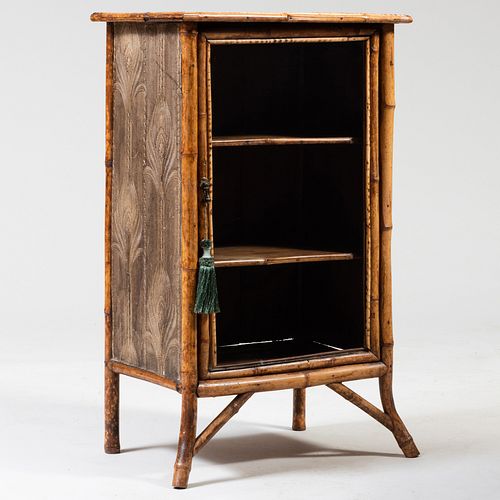 Edwardian Bamboo and Lacquered Side Cabinet