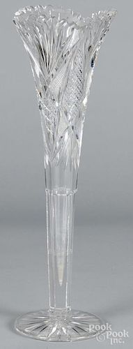 Brilliant cut glass vase, 20 1/4'' h.