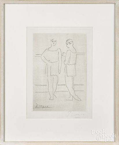 Signed engraving, after Pablo Picasso, 11'' x 7 3/4''.