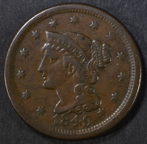 1849 LARGE CENT XF