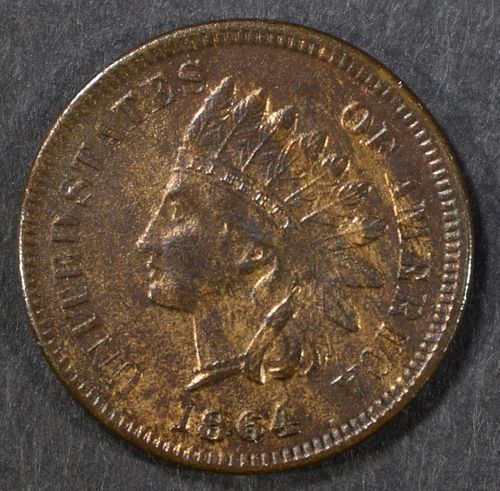 1864 L INDIAN CENT  AU/BU