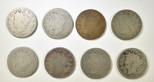 (8) 1883 W/ CENTS LIBERTY NICKELS