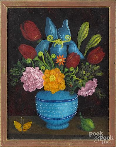 Charles Jay (American 20th c.), two oil on canvas still lifes, signed lower right, 10'' x 8''