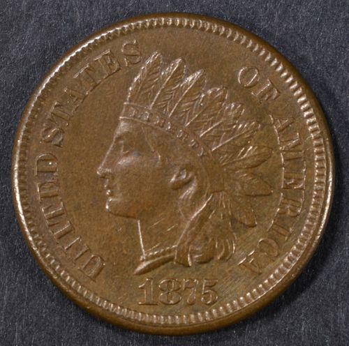 1875 INDIAN CENT  NICE UNC