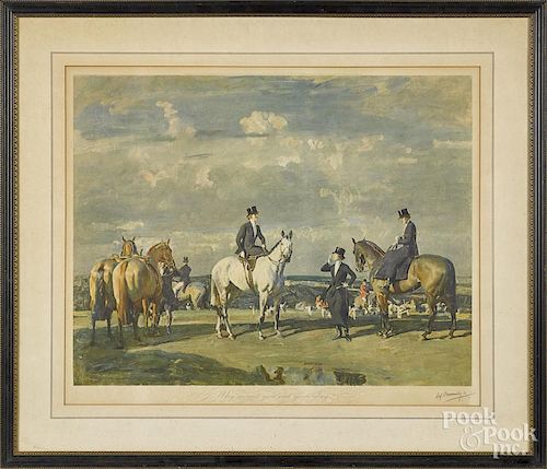 A. J. Munnings, pencil signed lithograph, titled Why Weren't you Out Yesterday, 18 1/2'' x 23 3/4''.