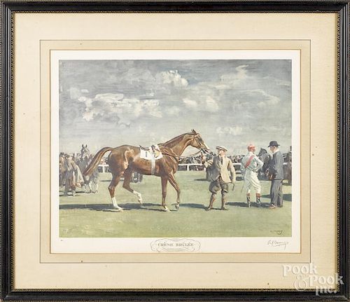 A. J. Munnings, pencil signed chromolithograph, titled Crème Brulee, 14'' x 18''.