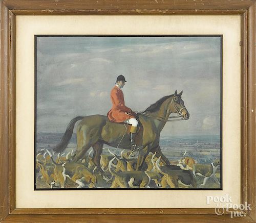 After A. J. Munnings, chromolithograph, titled Major Bouch, 20'' x 24''.