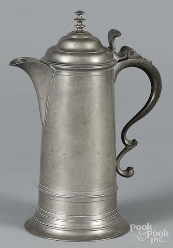 New York pewter flagon, ca. 1830, bearing the touch of Boardman & Co., 12 1/4'' h.