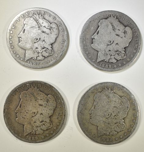1888-O, (2) 89, 89-O CIRC MORGAN DOLLARS
