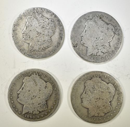 1890, (3) 90-O CIRC MORGAN DOLLARS