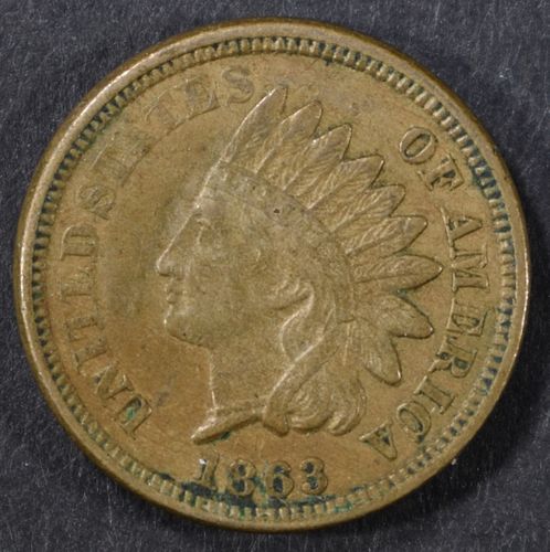 1863 INDIAN HEAD CENT XF