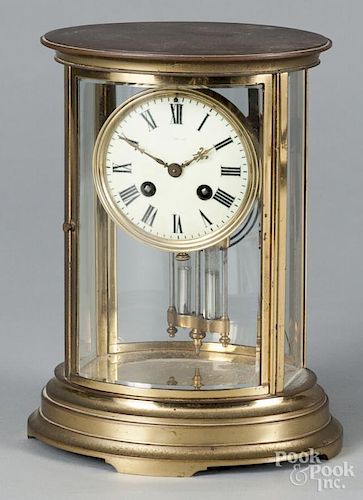 French crystal regulator clock, 10 3/4'' h.