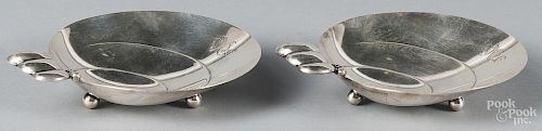 Pair of Tiffany & Co. sterling silver nut dishes, 5'' dia., 10 ozt.