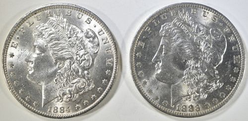1883-O & 84-O MORGAN DOLLARS BU