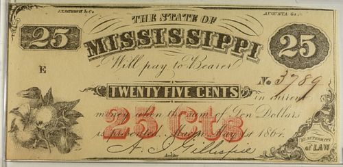 STATE OF MISSISSIPPI 25 CENT NOTE