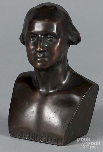 Bronzed bust of George Washington, 10 1/4'' h.