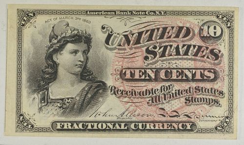 4TH ISSUE 10 CENT FRACTIONAL CURRENCY CH CU